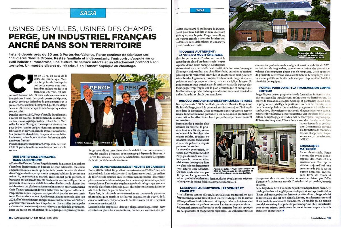 PERGE dans l'article Installateur